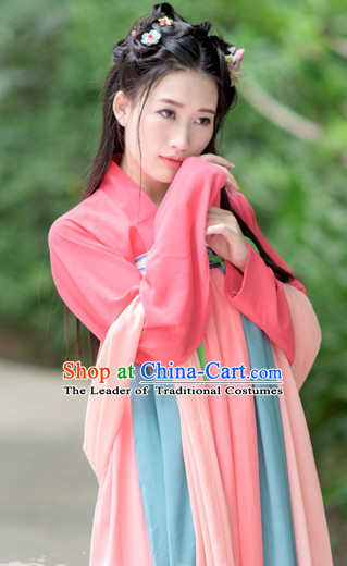 Tang Dynasty Women Han Fu_Hanfu Clothing Hanzhuang Historical Dress Historical Clothing and Accessories Complete Set for Women