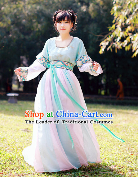 Ancient Asian Dynasty Women Han Fu_Hanfu Clothing Hanzhuang Historical Dress Historical Clothing and Accessories Complete Set for Women