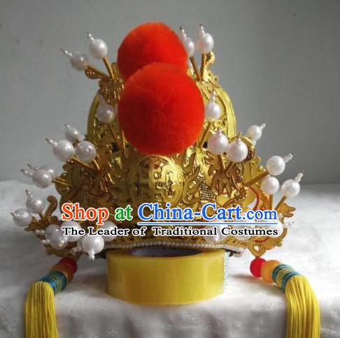 Chinese Opera Peking Opera Famous Operas Beijing Opera Jingju Emperor Hat Headwear for Men Boys