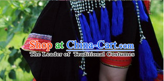 Chinese Folk dancing Ethnic Dresses Traditional Wear Clothing Cultural Dancing Costume Complete Set for Women