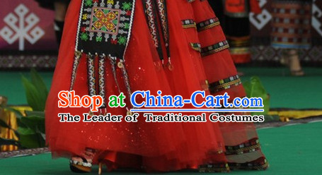 Chinese Folk Ethnic Dance Costume Traditional Minority Clothing National Costumes for Women