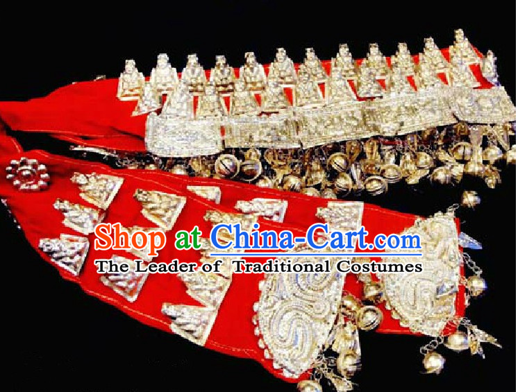Chinese Miao Tribe Handmade Silver Belt for Women