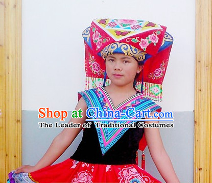 Chinese Ethnic Handmade Zhuang Hat for Women