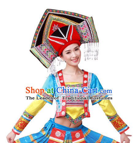 Chinese Ethnic Handmade Zhuang Hat for Women
