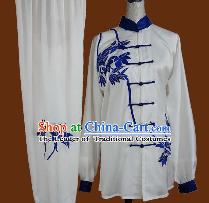 Top Gold Asian Championship Embroidered Phoenix Kung Fu Martial Arts Uniform Suit for Women Men