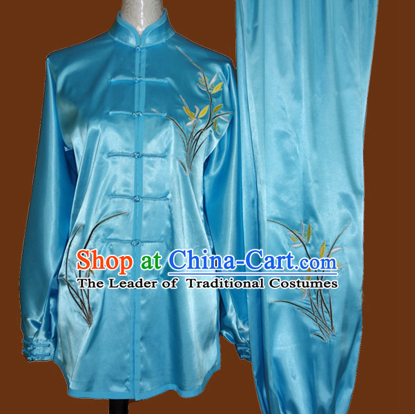 Top Gold Asian Championship Embroidered Phoenix Kung Fu Martial Arts Uniform Suit for Women Men