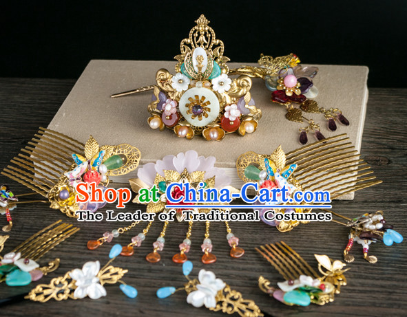 Chinese Imperial Quene Crown Empress Hairpins Hair Accessories Hairstyle Chinese Oriental Hairstyles Headpieces Wigs