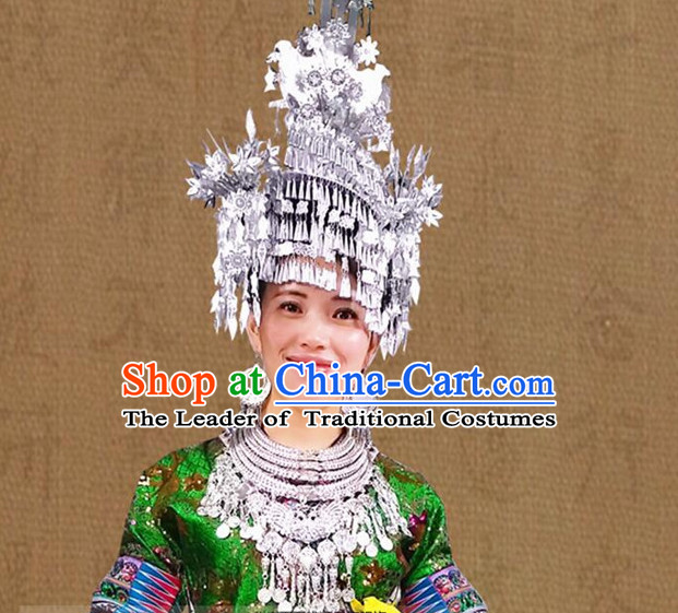 Chinese Miao Silver Folk Ethnic Hat for Women