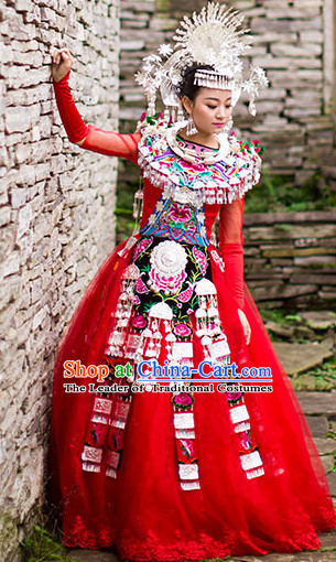 Chinese Ethnic Groups Wear Dresses Traditional Clothing for Women