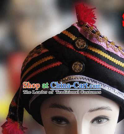 Chinese Traditional Miao Minority Hmong Folk Ethnic Hat for Men