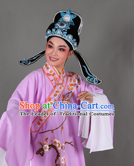 Chinese Opera Costumes Huangmei Opera Stage Performance Costume Chinese Traditional Water Sleeve Costume Drama Costumes and Hat Complete Set