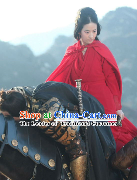 Ancient Chinese Beauty Hanfu Han Fu Clothing and Mantle Complete Set for Women
