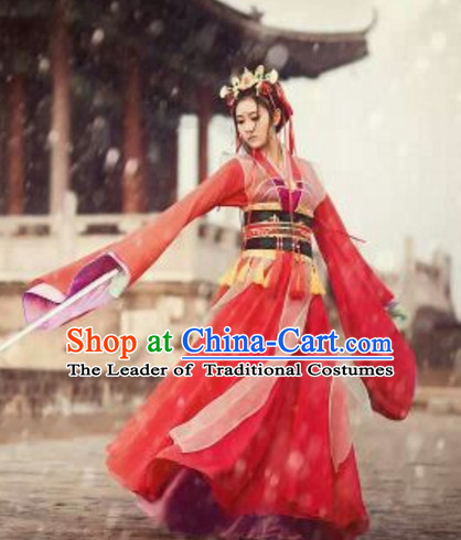 Top Chinese Traditional Swordwoman Costumes Complete Set for Women