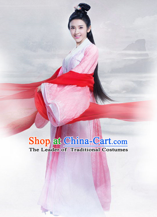 Top Chinese Ancient Beauty Costume in Women's Theater and Reenactment Costumes Ancient Chinese Clothes and Hair Jewelry Complete Set for Women Girls Children Adults