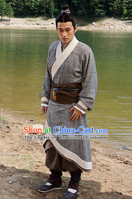 Ancient Chinese Men's Clothing _ Apparel Chinese Traditional Dress Theater and Reenactment Costumes Complete Set for Men