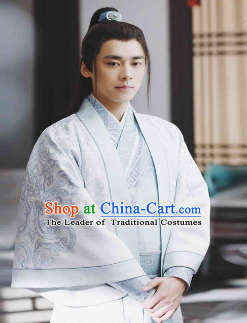 Ancient Chinese Guzhuang Men's Clothing _ Apparel Chinese Traditional Dress Theater and Reenactment Costumes Complete Set for Men