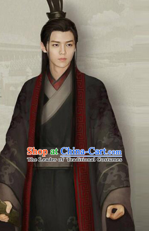 Chinese Ancient Prince Men's Clothing _ Apparel Chinese Traditional Dress Theater and Reenactment Costumes and Headwear Complete Set