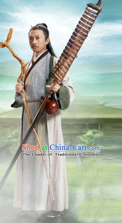 Chinese Ancient Wise Men's Clothing _ Apparel Chinese Traditional Dress Theater and Reenactment Costumes and Headwear Complete Set