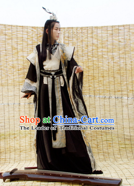 Chinese Ancient Han Fu Prince Clothing Robes Tunics Accessories Traditional China Clothes Adults Kids