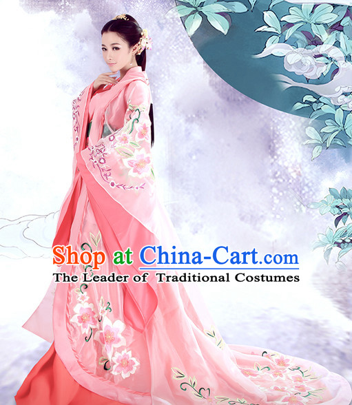 Chinese TV Drama Princess Costume Ancient Theatrical Costumes Historical Clothing and Hair Jewelry Complete Set for Women