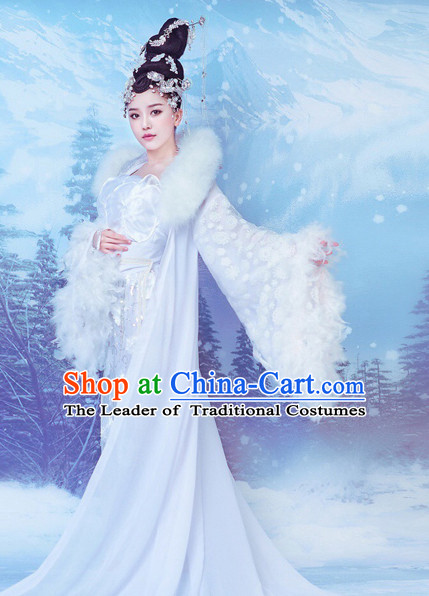 Chinese TV Drama Princess Costume Ancient Theatrical Costumes Historical Clothing and Hair Jewelry Complete Set for Women