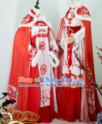 Top Chinese Ancient Bridal Guzhuang Hanfu Women's Clothing _ Apparel Chinese Traditional Dress Theater and Reenactment Costumes Complete Set