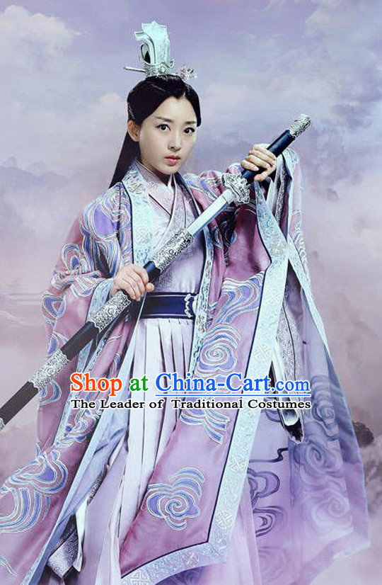 Top Chinese Ancient Empress Women's Clothing _ Apparel Chinese Traditional Dress Theater and Reenactment Costumes and Headwear Complete Set