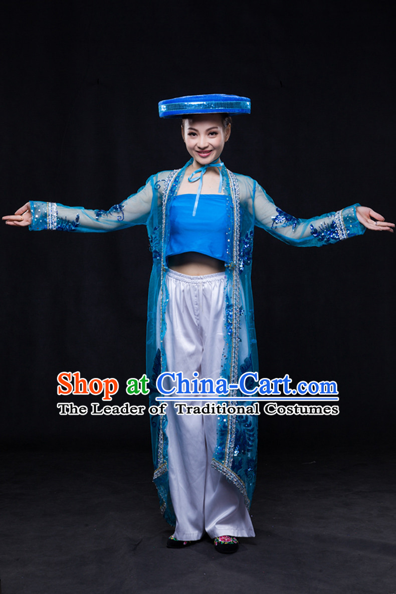 Happy Festival Chinese Minority Dress Uniform Traditional Stage Ethnic National Costume Sale Complete Set