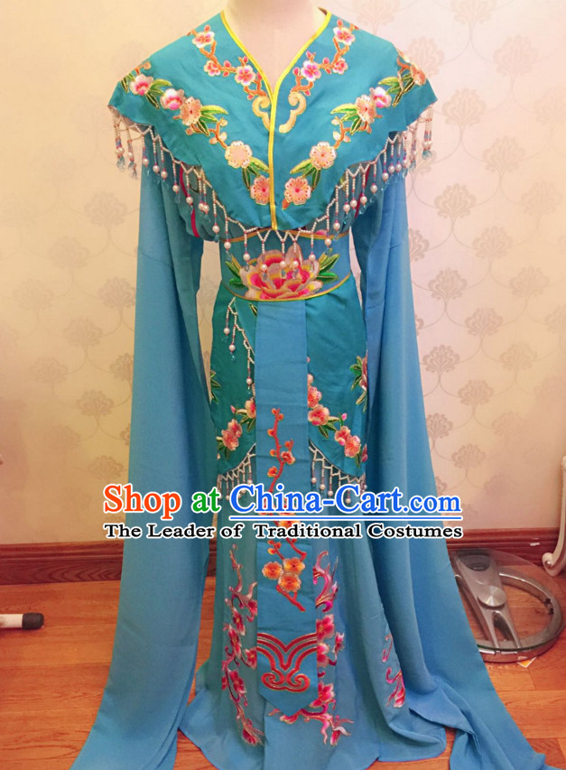 Chinese Classical Yue Opera Long Sleeves Dance Costumes Huang Mei Opera Costume Complete Set for Women Girls Children Adults