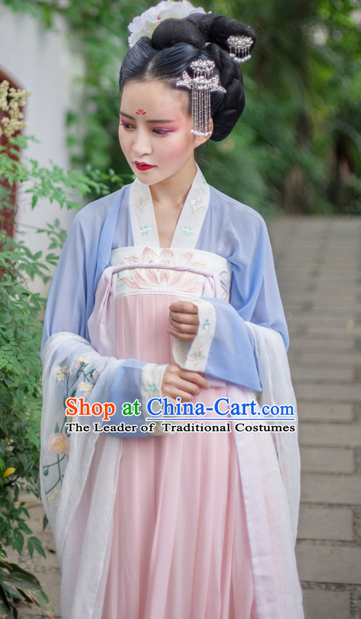 Asian Traditional High Quality Hanfu Tang Dynasty Clothes Costume Costumes Complete Set for Women Girls Children Adults