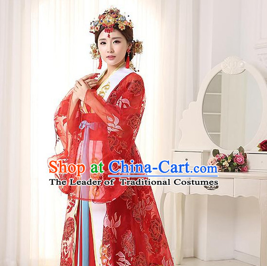 Traditional Chinese Stage Dancing Costume Chinese Classical Dance Costumes and Headpieces Complete Set for Women