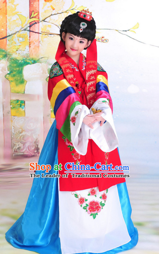 Traditional Korean Clothes Classical Dress National Costumes Complete Set for Kids Children Girls