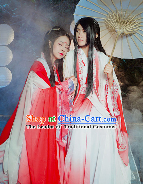Ancient Chinese Couple Dresses Hanzhuang Han Fu Han Clothing Traditional Chinese Dress Hanfu National Costume Complete Set for Women and Men