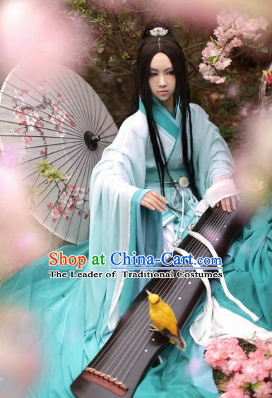 Top Chinese Ancient Costumes Theater and Reenactment Costumes and Headgear Complete Set for Women
