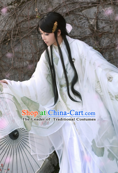 Top Chinese Ancient Costumes Theater and Reenactment Costumes and Headgear Complete Set for Women