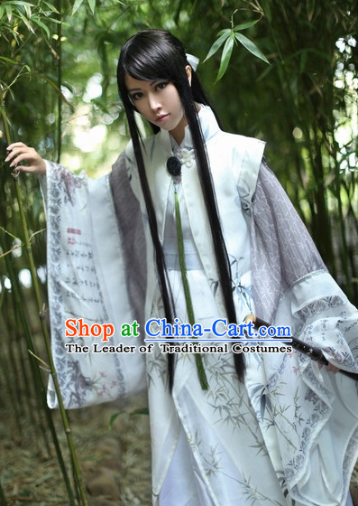 Top Chinese Ancient Costumes Theater and Reenactment Costumes and Headgear Complete Set for Women