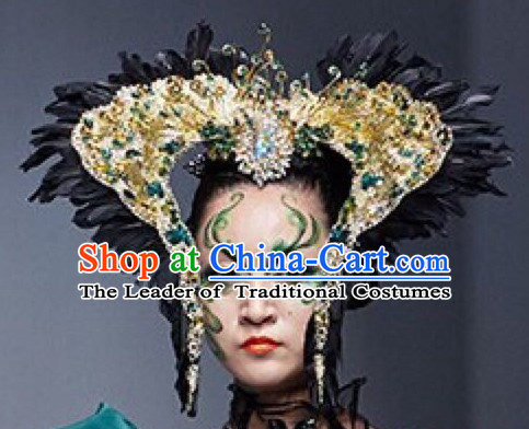 Chinese Modern Stage Performance Headwear Headgear Hair Jewelry Hairpieces Set