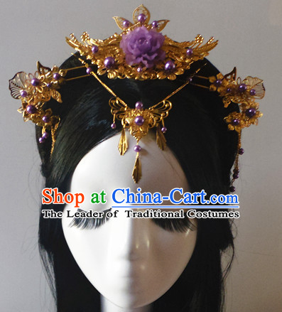 Chinese Classic Lady Fairy Headwear Crowns Hats Headpiece Hair Accessories Jewelry Set