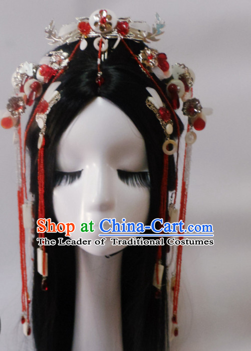 Chinese Classic Princess Fairy Headwear Crowns Hats Headpiece Hair Accessories Jewelry Set