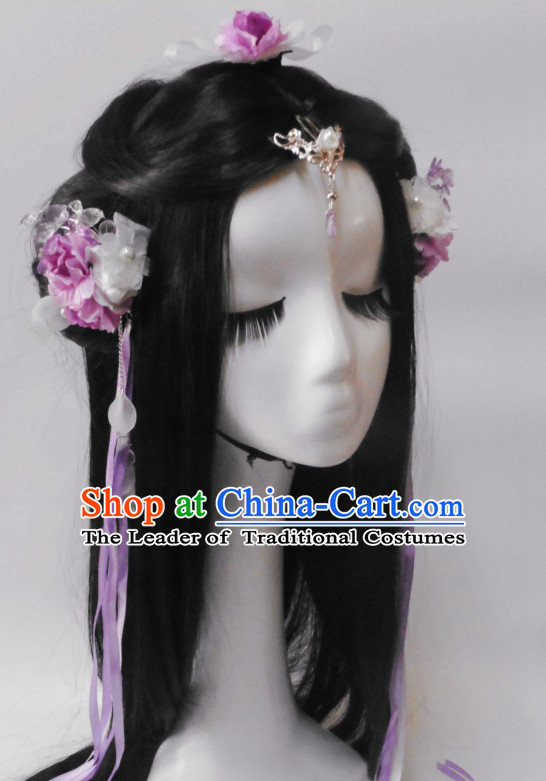 Chinese Classic Princess Wigs and Headwear Crowns Hats Headpiece Hair Accessories Jewelry Set