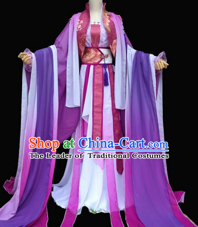 Purple Chinese Classical Fairy Costumes Complete Set
