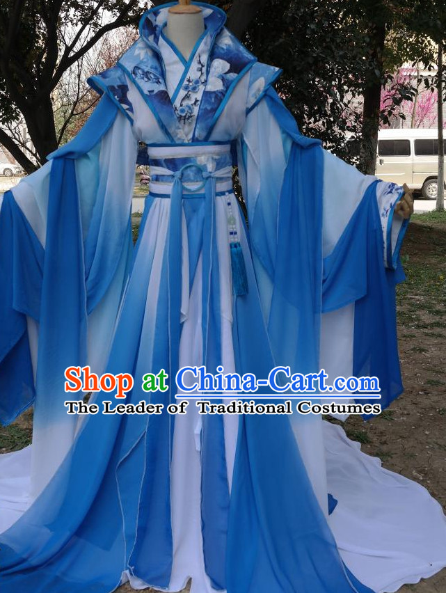 Blue Chinese Classical Princess Costumes Complete Set