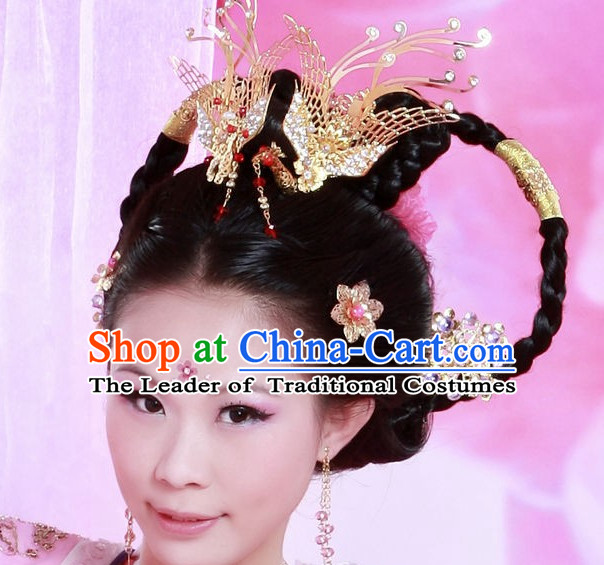 Chinese Princess Wigs and Phoenix Hair Headwear Crowns Hats Headpiece Hair Accessories Jewelry