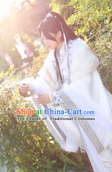 Top Chinese Ancient Costumes Theater and Reenactment Costumes and Headgear Complete Set for Women