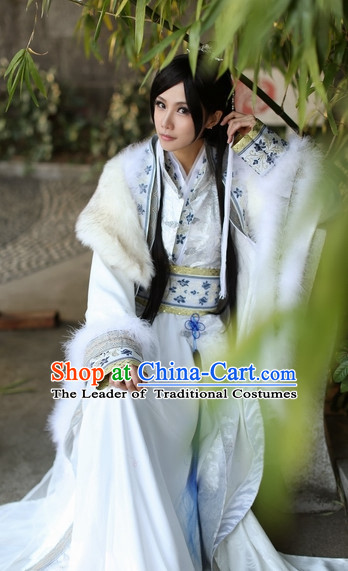 Top Chinese Ancient Costumes Theater and Reenactment Costumes and Headgear Complete Set for Women