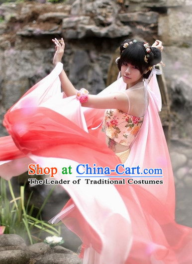 Top Chinese Ancient Costumes Theater and Reenactment Costumes and Headgear Complete Set for Women