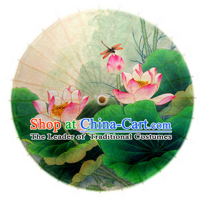 Asian Dance Umbrella China Handmade Classical Lotus Umbrellas Stage Performance Umbrella Dance Props