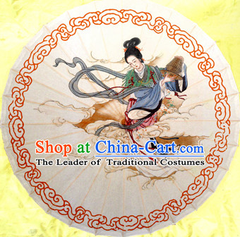 Asian Dance Umbrella China Handmade Traditional Calligraphy Umbrellas Stage Performance Umbrella Dance Props