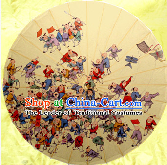 Traditional Rainproof Handmade Chinese Classic Oil Paper Beauty Umbrellas China Dance Umbrella Stage Performance Umbrella Dancing Props