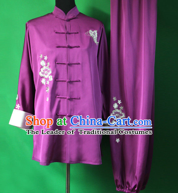 Purple Chinese Kung Fu Tai Chi Wushu Shaolin Uniform Wudang Uniforms Wu Shu Nanquan Kungfu Changquan Costume Uniform Martial Arts Tai Chi Taiji Uniforms